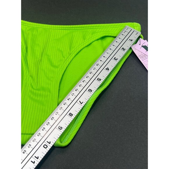 Wild Fable - Women's Ribbed High Leg Cheeky Bikini Bottom-Green-Extra Small(0-2) - Picture 6 of 12